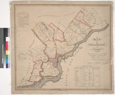 Map of Philadelphia County, 1819 by American School